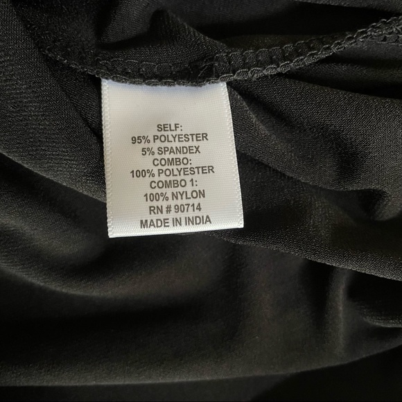 NWT ~MSK SHORT BLACK COCKTAIL DRESS W/GLITZY BODICE FLOUNCE - Picture 6 of 10